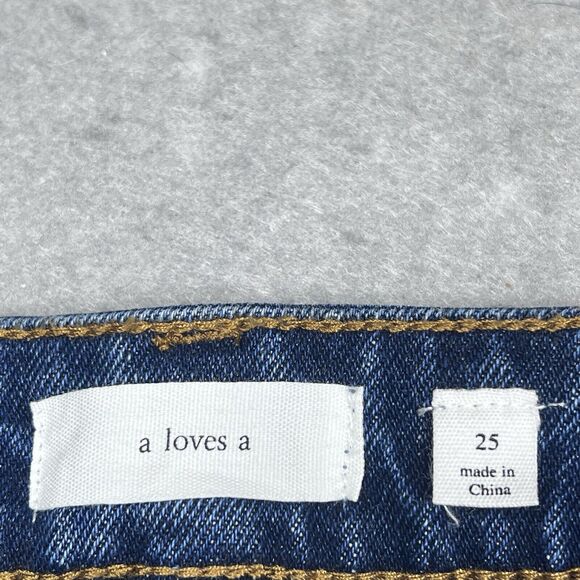 A Loves A Jeans Womens Size 25 Blue High Rise Extreme Flared Denim Jeans Pockets - Picture 13 of 15